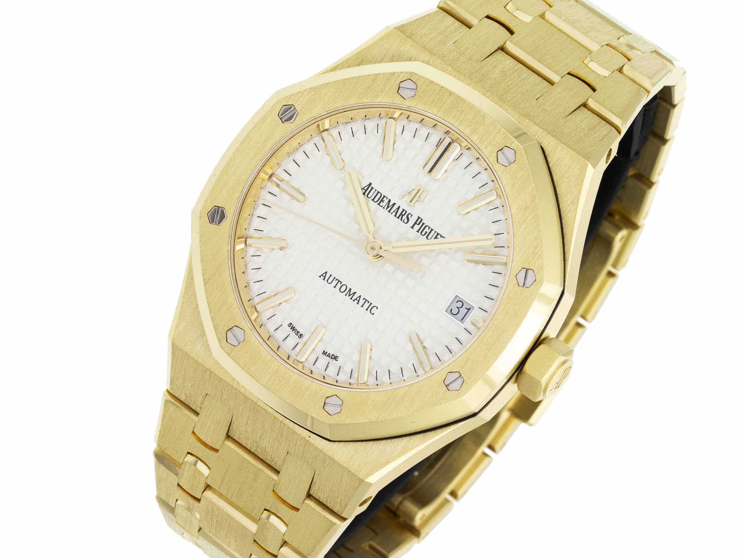 Audemars Piguet - 15450BA.OO.1256BA.01 - Royal Oak - 18kt YG - Slvr Dial - 154 - 02