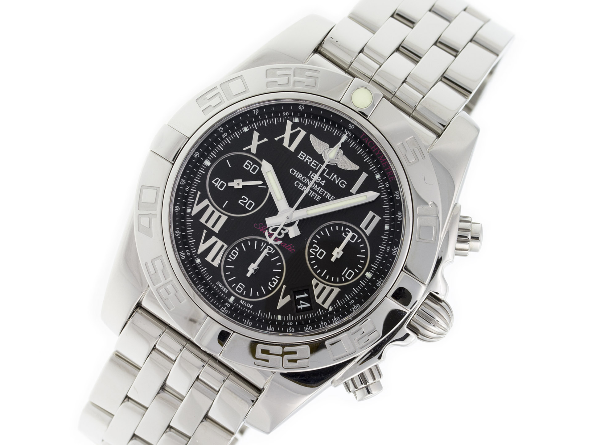 Breitling - AB014012-BC04 - Chronomat 41 - SS - Blk Dial - Pilot Brclt - 0861 - 01