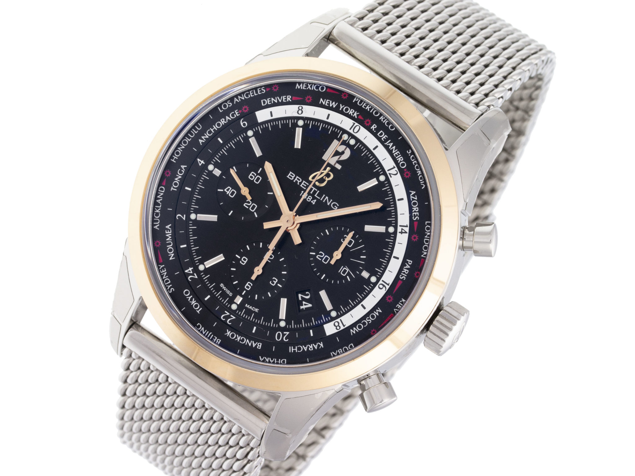 Breitling - AB0510U4-BE84 - Transocean Chrono Unitime - Blk Dial - SS Brclt - 3686 - 02