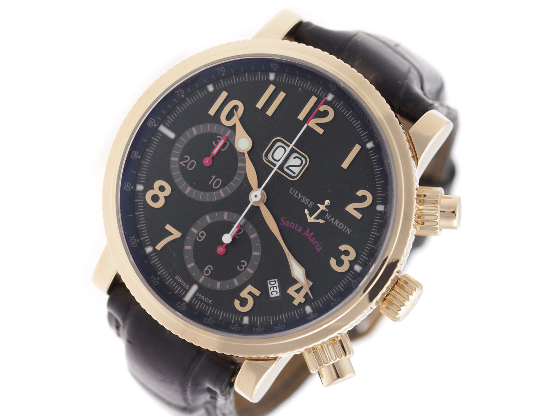 Ulysse Nardin - Marine Chrono - 18k RG - Blk Dial - Blk Lthr Strap - Tang (1)