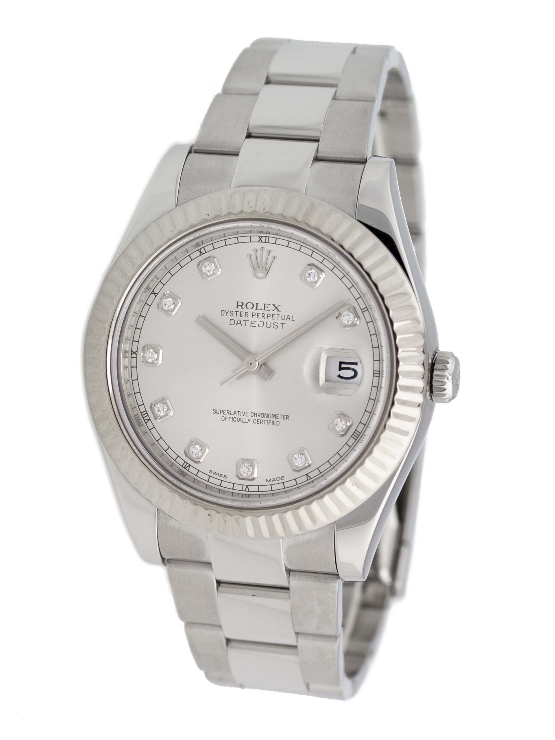 Rolex - M116334-72210 - Datejust II - SS - Slvr Diam Dial - 1K Wht Gld-SS Brclt - E852 - 01