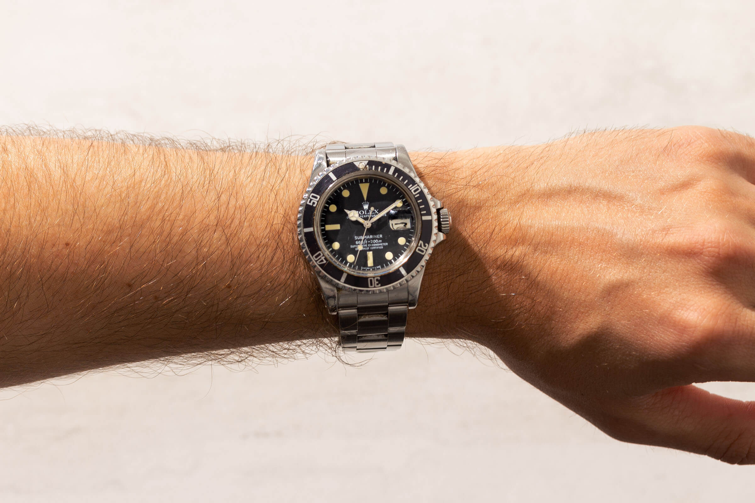 Vintage Rolex Submariner 1680 on wrist