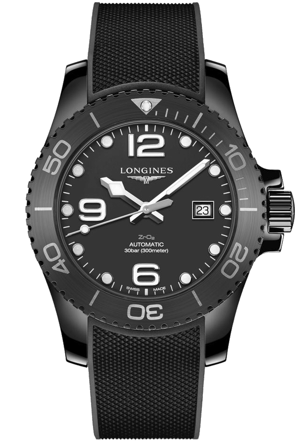 Longines All-Black Ceramic HydroConquest L3.784.4.56.9