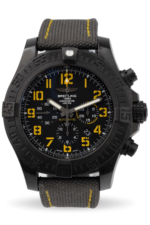 Breitling - Avenger Hurricane - 50mm Ultralight Polymer - Uni-directional Rotating Bezel - Black Arabic Dial - Athracite Canvas Stap XB01701A-BF92_113W-m