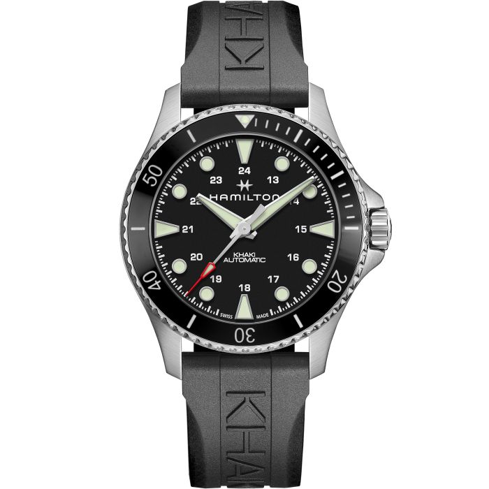 Hamilton Khaki Navy Scuba Auto on black rubber H82515330